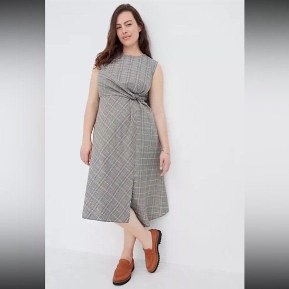 Anthropologie Maeve Reese Plaid Midi Dress NWT Women’s 14 - Picture 1 of 13